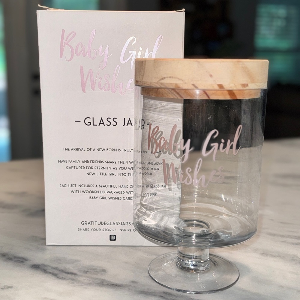 Baby Girl Wishes Glass Jar with Lid Baby Shower